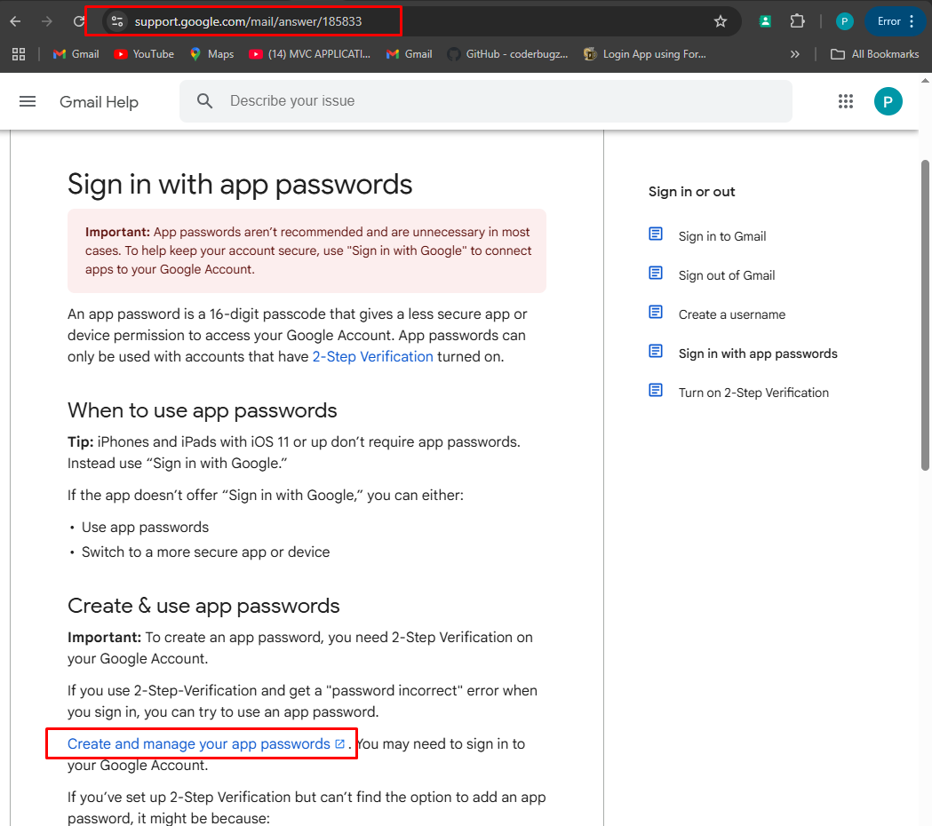 Gmail setup step 1