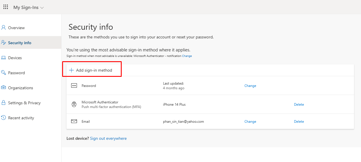 Office365 security step 1