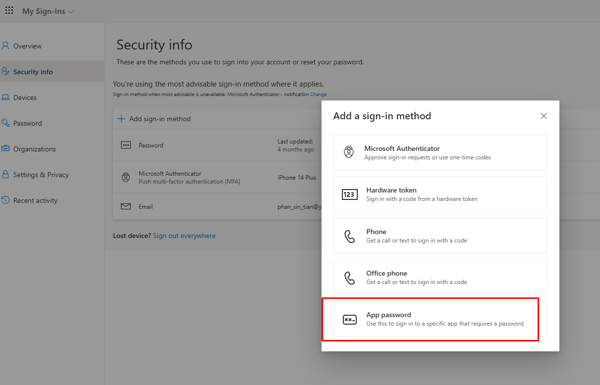 Office365 security step 2