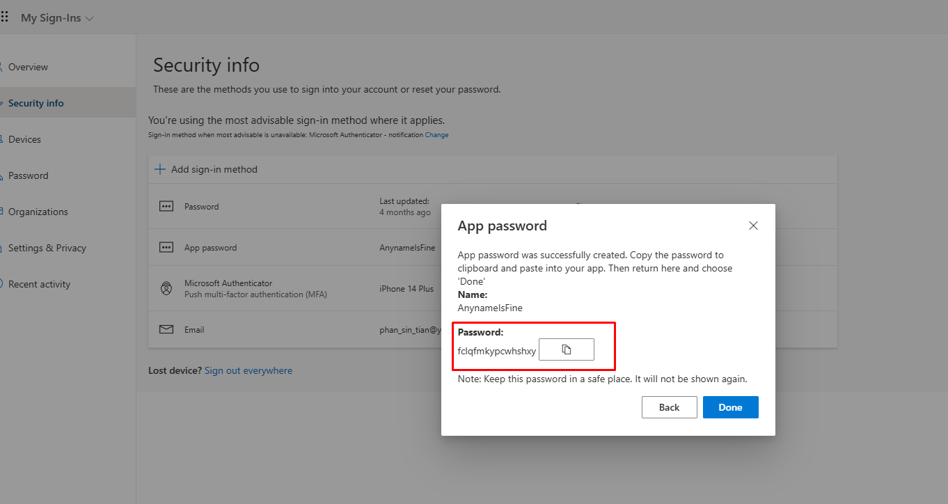 Office365 security step 4