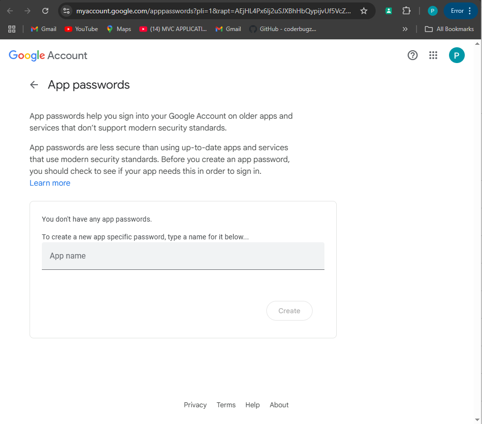 Gmail setup step 2
