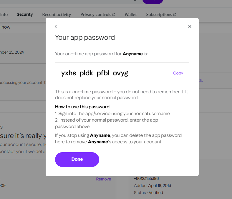Yahoo setup step 3